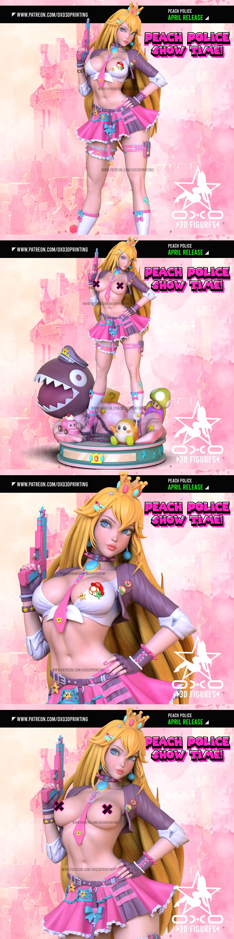 OXO3D Peach Police 动漫3D打印模型|OXO3D Figures – Peach Police Anime Figure – 3D Print Model STL