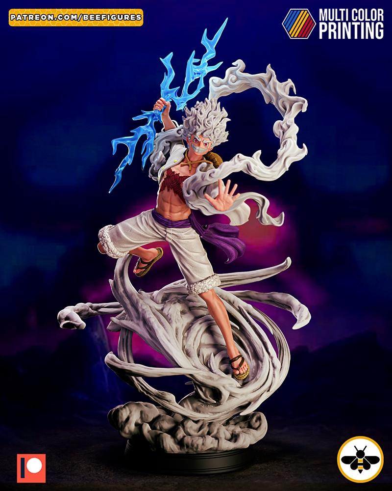 贝利亚·路飞Gear 5 3D打印模型|Bee Figures – Luffy Gear 5 – 3D Print Model STL