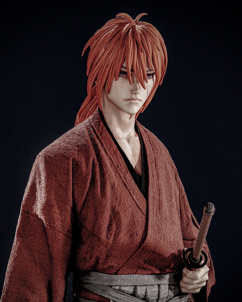 CA 3D工作室 - 战神凯（神谷薰） - 3D打印模型|CA 3D Studios – Kenshin Himura – 3D Print Model