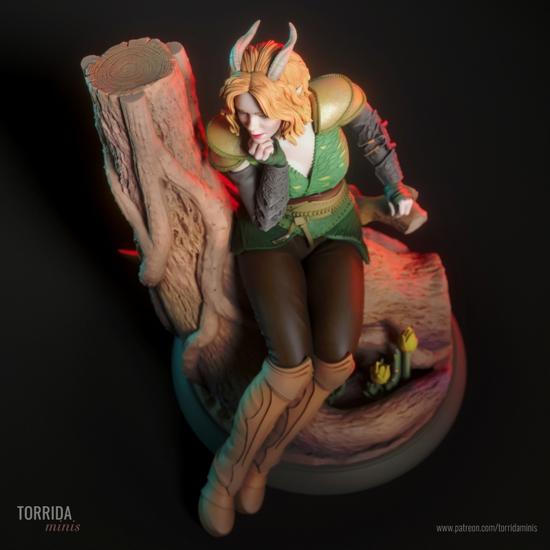 托里达迷你模型——龙与地下城多里克角色3D打印版|Torrida Minis – Doric from Dungeons and Dragons – 3D Print Model
