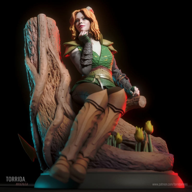 托里达迷你模型——龙与地下城多里克角色3D打印版|Torrida Minis – Doric from Dungeons and Dragons – 3D Print Model