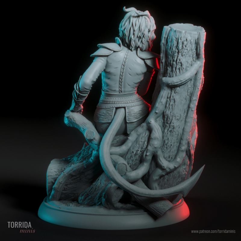 托里达迷你模型——龙与地下城多里克角色3D打印版|Torrida Minis – Doric from Dungeons and Dragons – 3D Print Model