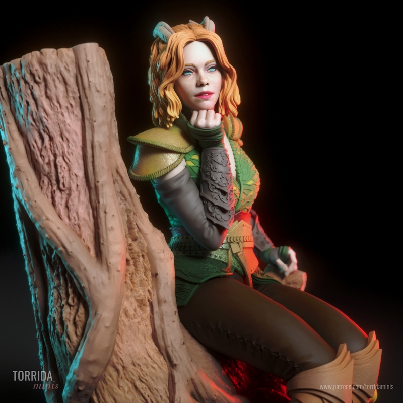 托里达迷你模型——龙与地下城多里克角色3D打印版|Torrida Minis – Doric from Dungeons and Dragons – 3D Print Model