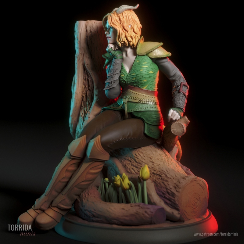 托里达迷你模型——龙与地下城多里克角色3D打印版|Torrida Minis – Doric from Dungeons and Dragons – 3D Print Model