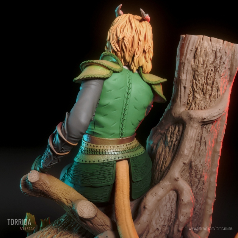 托里达迷你模型——龙与地下城多里克角色3D打印版|Torrida Minis – Doric from Dungeons and Dragons – 3D Print Model