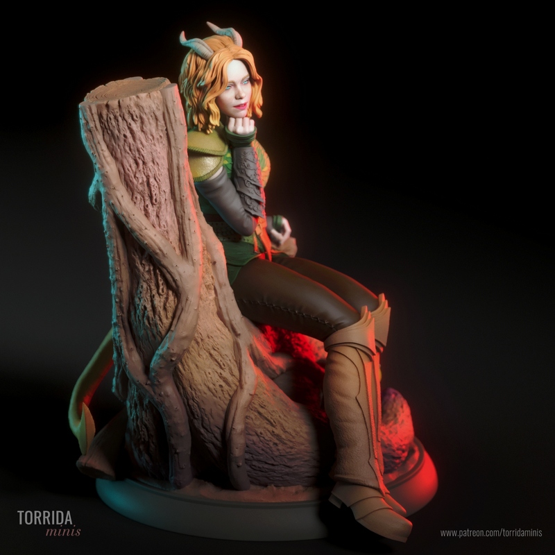 托里达迷你模型——龙与地下城多里克角色3D打印版|Torrida Minis – Doric from Dungeons and Dragons – 3D Print Model