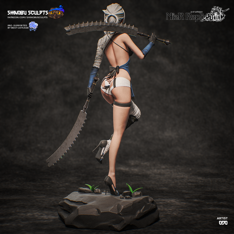 谢诺布打造的尼尔Kaine 3D打印模型|Shinobu Sculpts – NieR – Kaine – 3D Print Model