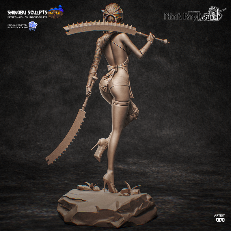 谢诺布打造的尼尔Kaine 3D打印模型|Shinobu Sculpts – NieR – Kaine – 3D Print Model