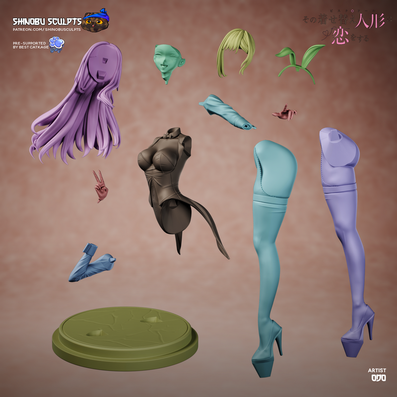 神无礼3D打印模型——我的装扮游戏· Marin Kitagawa|Shinobu Sculpts – My Dress-Up Darling – Marin Kitagawa – 3D Print Model