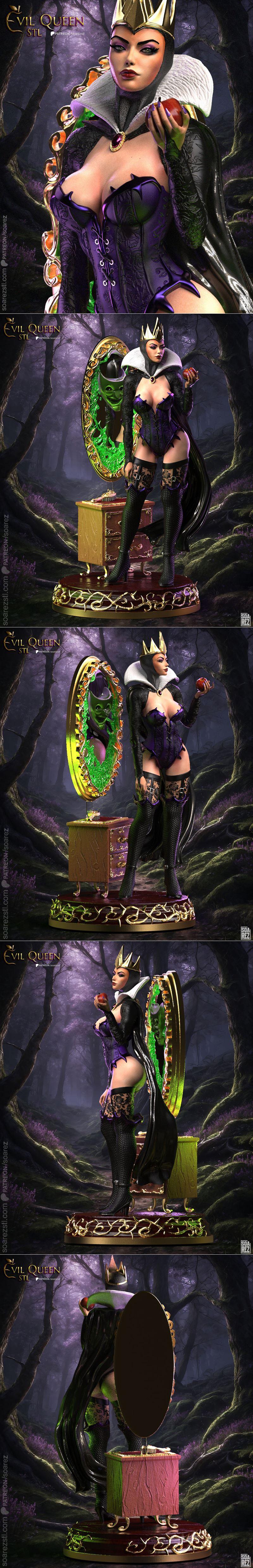Soarez 3D打印模型：恶灵女王角色立体模型|Soarez 3d – Evil Queen – 3D Print Model STL