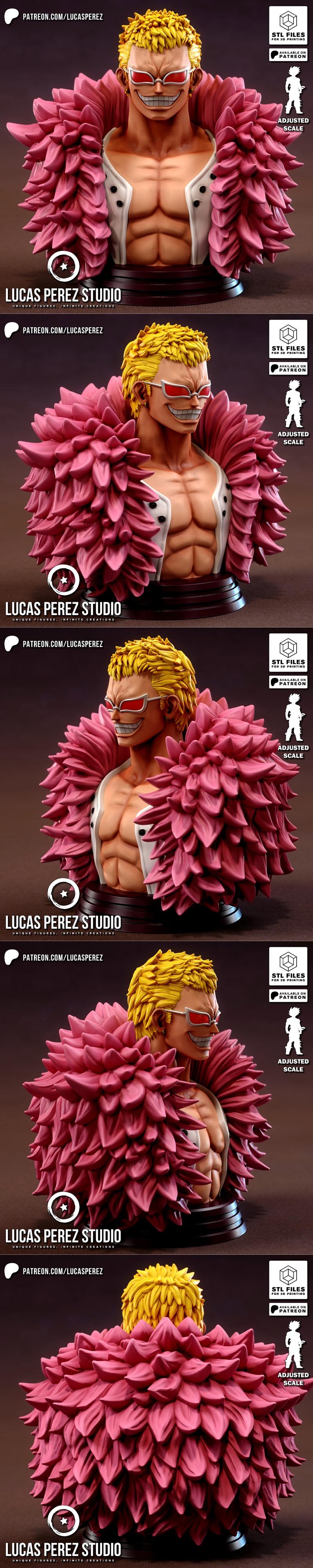 卢卡斯·佩雷斯 Doflamingo 3D打印模型|Lucas Perez – Doflamingo Bust – 3D Print Model STL