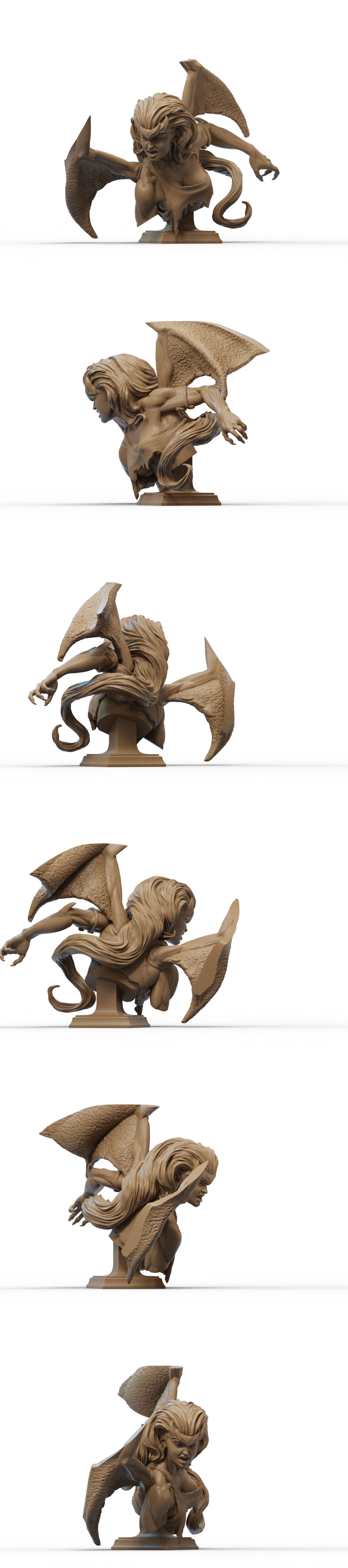 恶魔女郎3D打印模型|Demona Bust – 3D Print Model