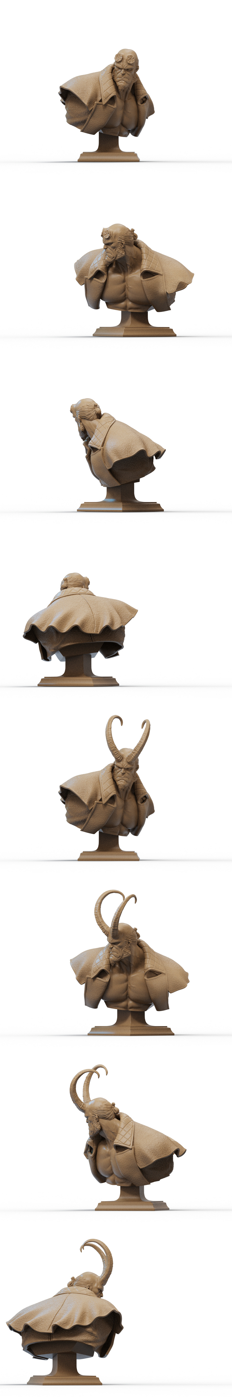 Hellboy 3D打印模型|Hellboy Bust 2 – 3D Print Model