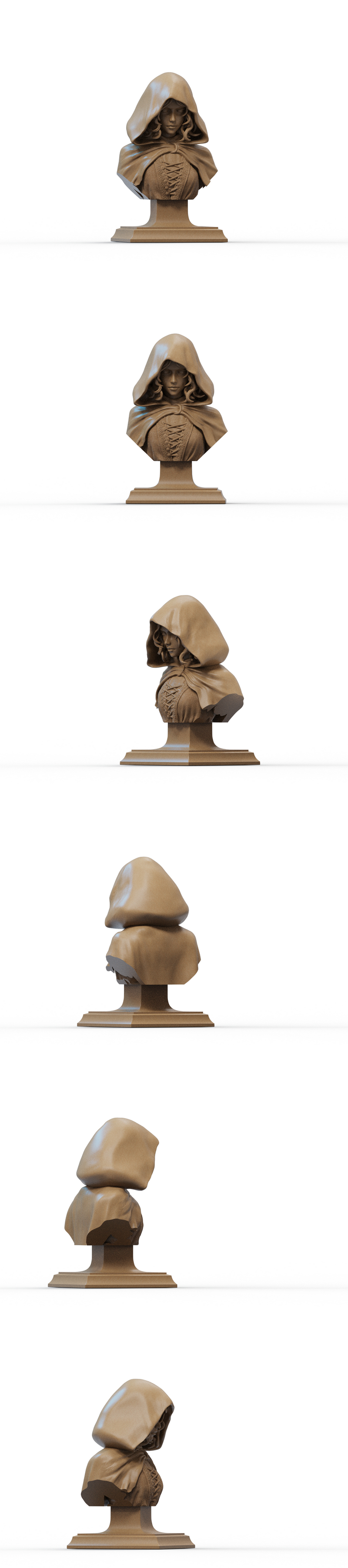 红衣少女3D打印模型|Red Riding Hood Bust – 3D Print Model