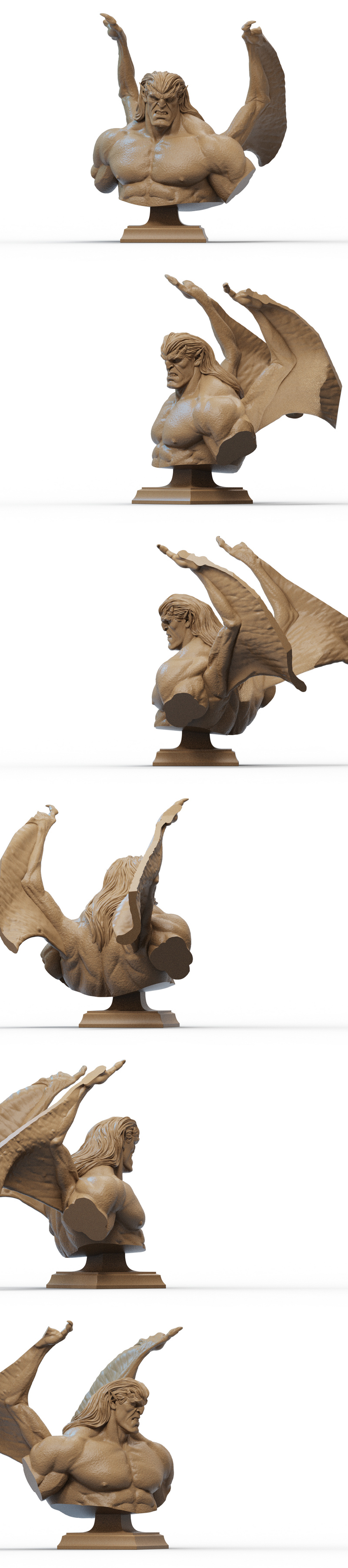 戈利亚特雕像-3D打印模型|Goliath Bust – 3D Print Model