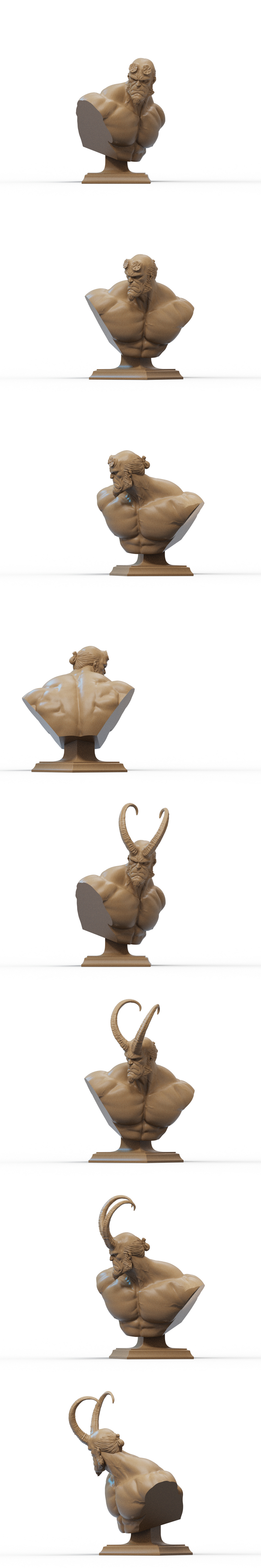 地狱男爵 3D打印模型|Hellboy Bust 1 – 3D Print Model