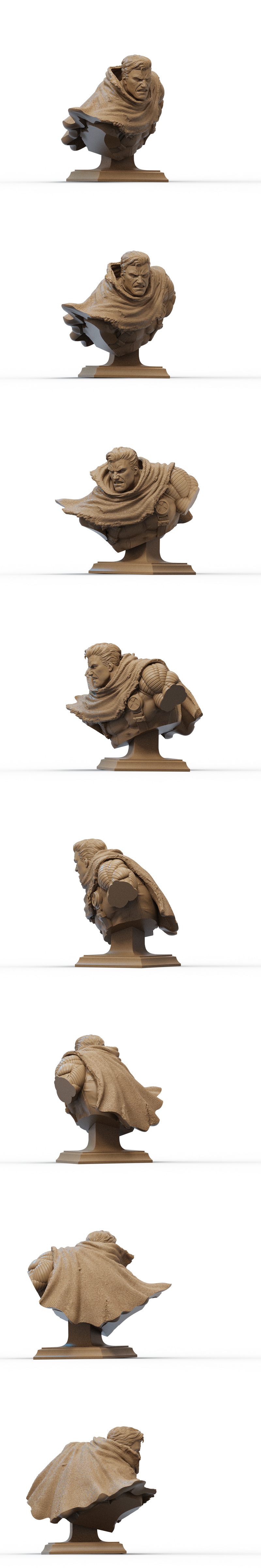 3D打印模型：Cable bust——游戏角色立体模型|Cable Bust – 3D Print Model