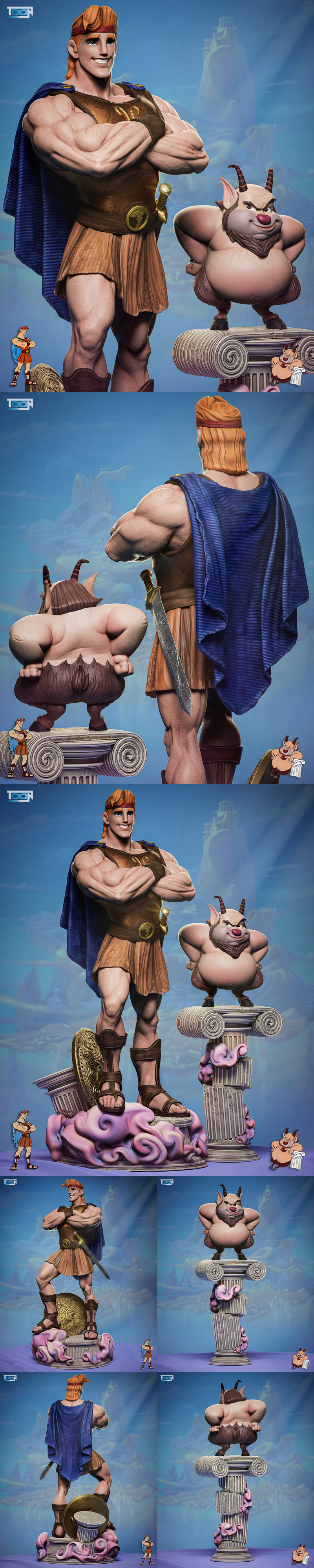 Toon Studios《赫尔库勒斯与菲莉》3D打印模型|Toon Studios – Hercules and Phil – 3D Print Model