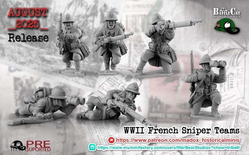 二战法国狙击手团队 3D打印模型|WWII French Sniper Teams – 3D Print Model STL