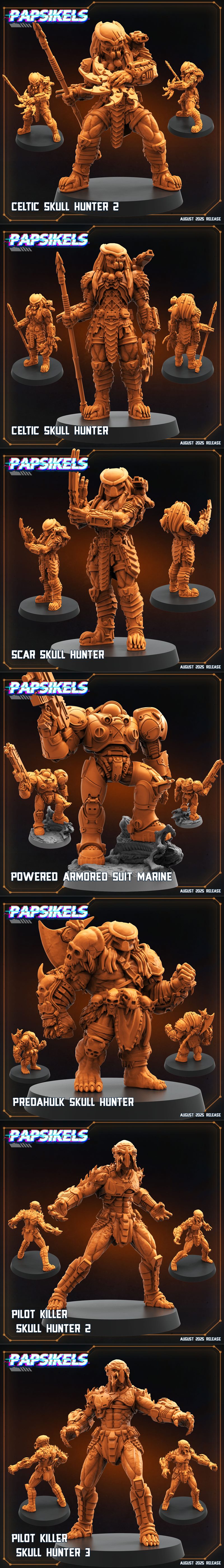Papsikels迷你模型——科幻题材3D打印雕塑（2025年）|Papsikels Miniatures – Sci-Fi Ground Zero August 2025 – 3D Print Model STL