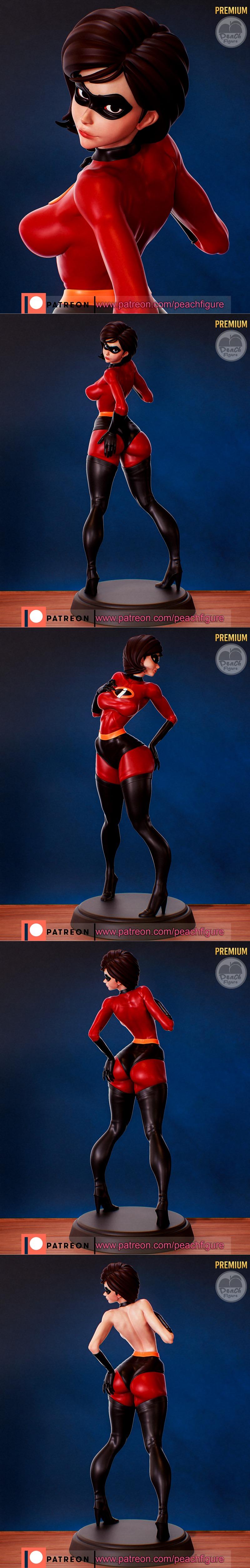 桃形少女——不可思议的女士——3D打印模型|Peach Figure – Mrs. Incredible – 3D Print Model STL