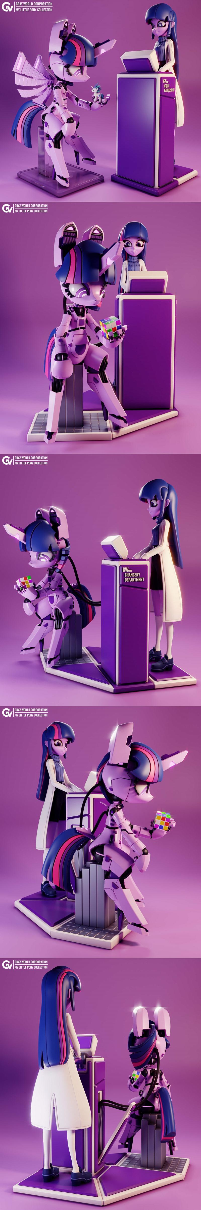 灰世界公司 Twilight Sparkle 3D打印模型|Gray World Corporation – Twilight Sparkle EG andBot My Little Pony – 3D Print Model STL