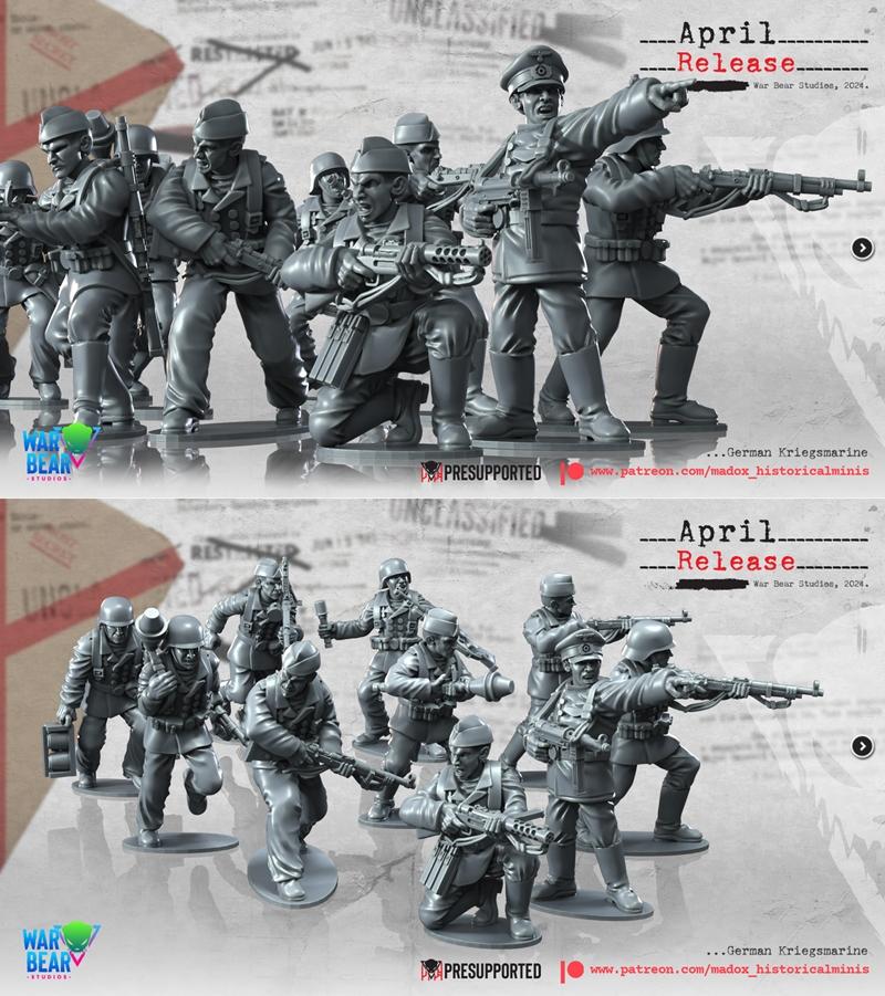 二战德国海军3D打印模型|BattleCat Miniatures – WW2 German Kriegsmarines – 3D Print Model STL