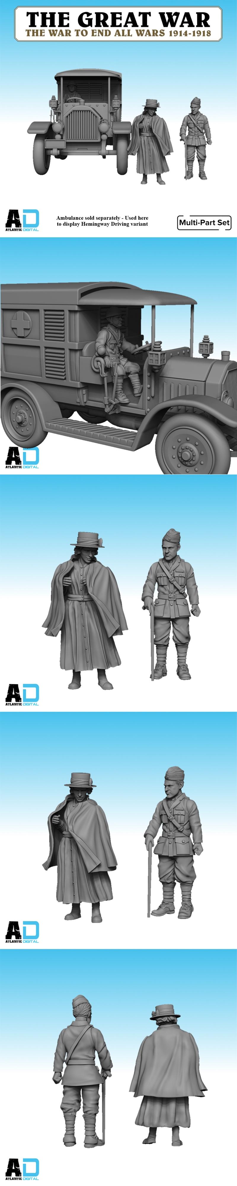 大西洋战争游戏 亨利·米勒与阿格妮丝 3D打印模型|Wargames Atlantic – Hemingway and Agnes – 3D Print Model STL