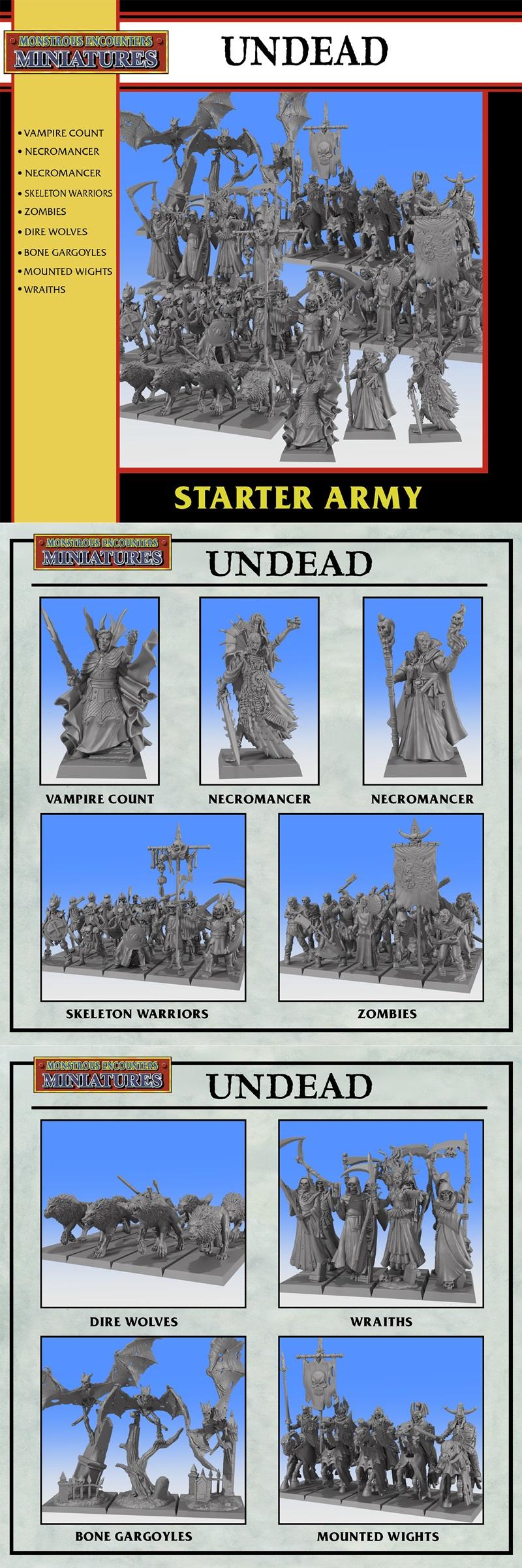 恐怖遭遇——亡灵3D打印模型|Monstrous Encounters – STARTER ARMY – Undead – 3D Print Model STL