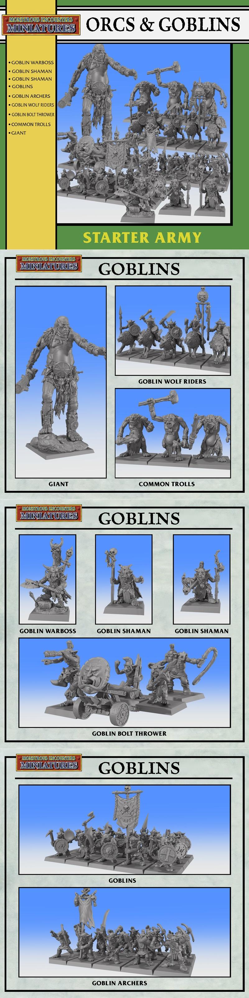 怪物遭遇—— Goblin 3D打印模型|Monstrous Encounters – STARTER ARMY – Goblins – 3D Print Model STL