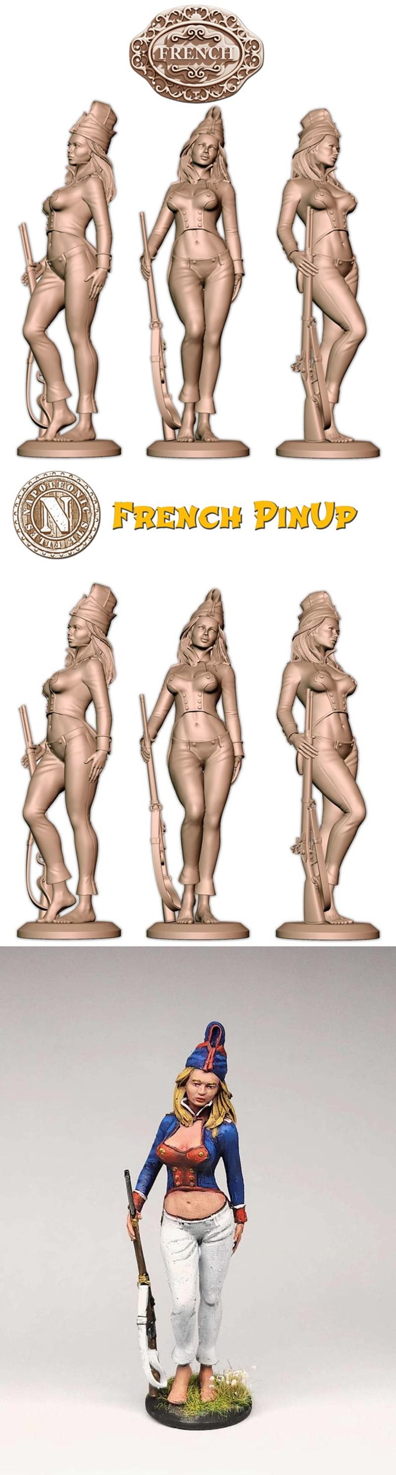 拿破仑风格法式风情女郎 3D打印模型|Napoleonic French Pin Up – 3D Print Model STL