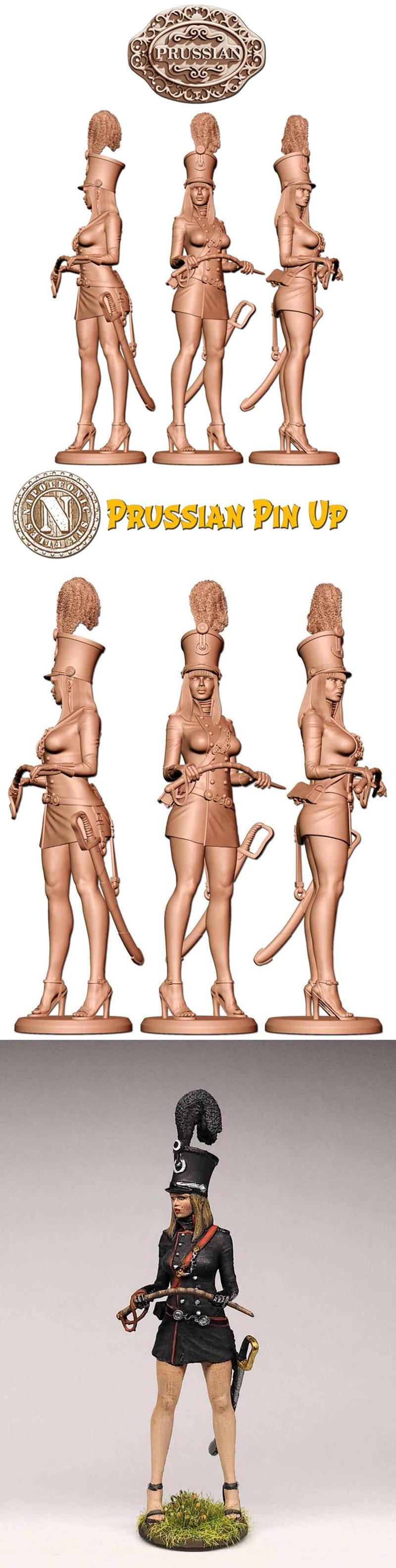 拿破仑风格普鲁士风情女郎 3D打印模型|Napoleonic Prussian Pin Up – 3D Print Model STL