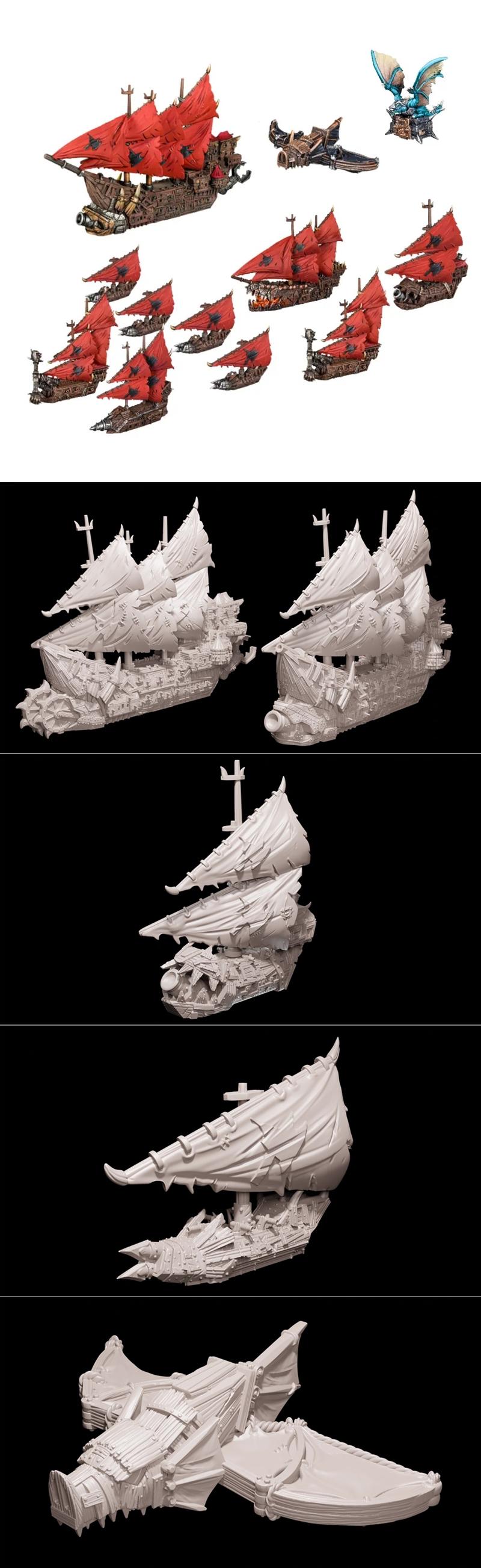 Armada Orc舰队 3D打印模型|Armada Orc Fleet – 3D Print Model STL