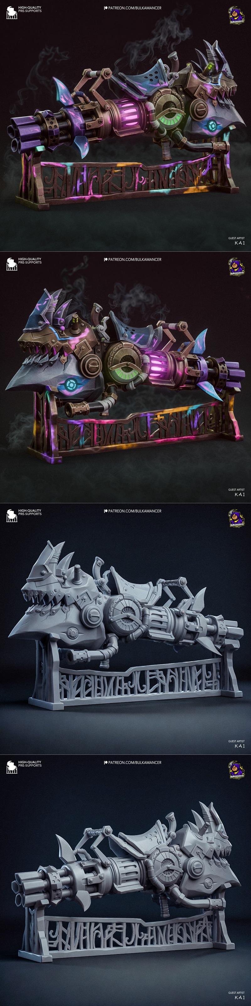 Jinx的犀牛枪 3D打印模型|Bulkamancer Sculpts – Jinx’s Rhino Gun – Arcane – 3D Print Model STL