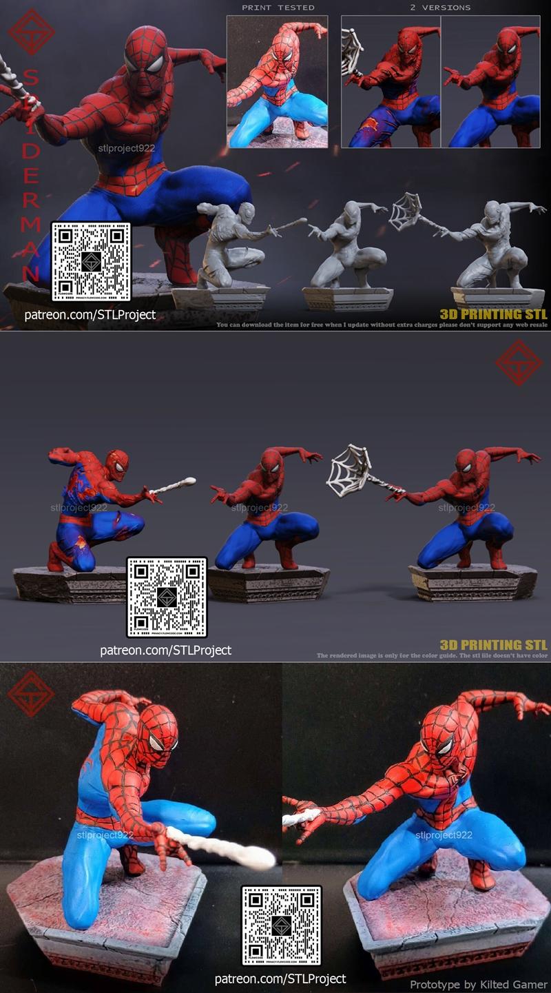 STL项目-蜘蛛侠-3D打印模型|STL Project – Spiderman – 3D Print Model STL