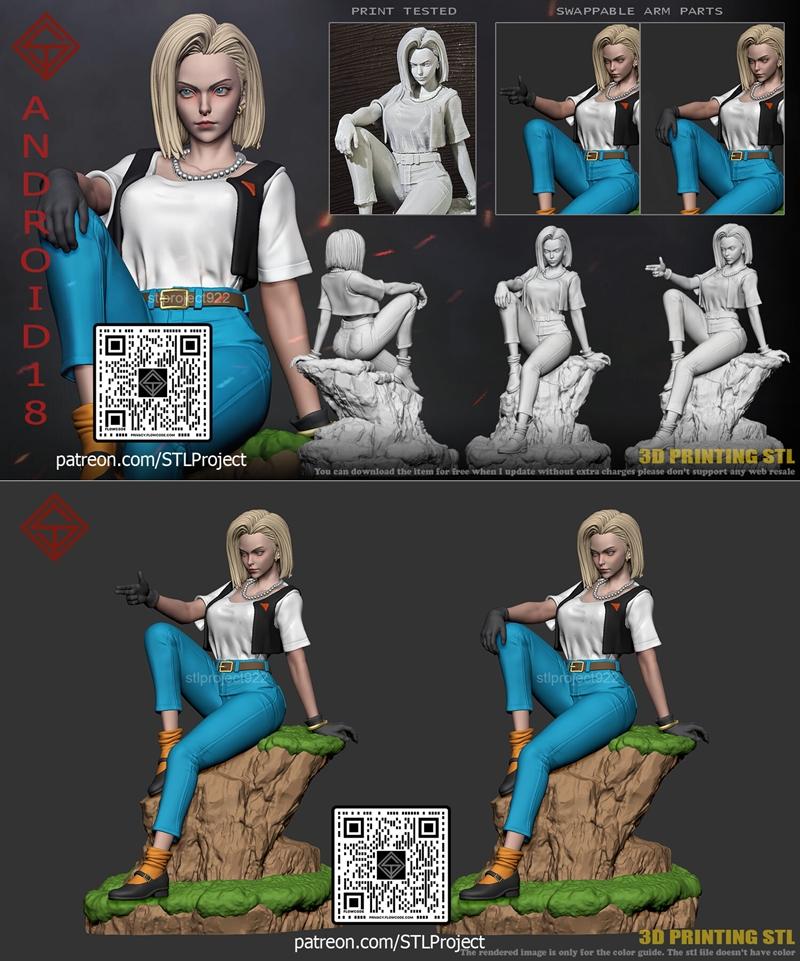 STL项目 - 《龙珠》- 安东尼·18号 - 3D打印模型|STL Project – Android 18 – 3D Print Model STL