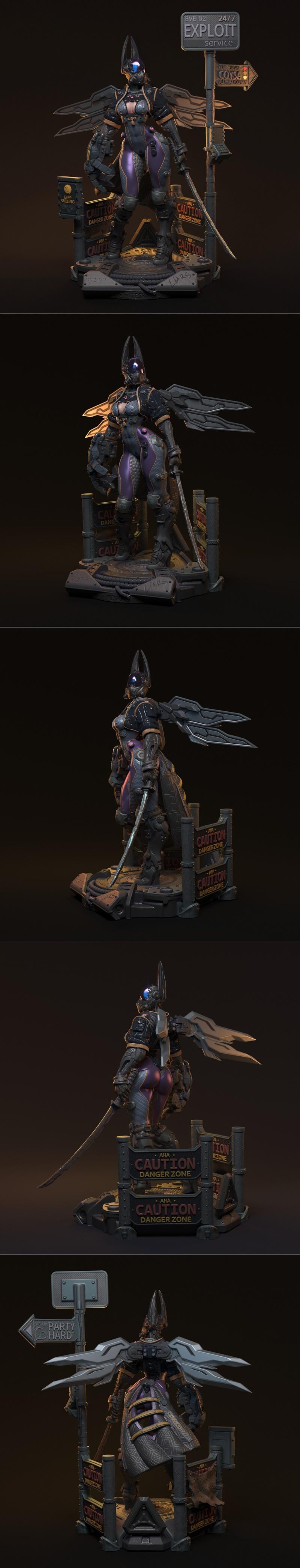 Teska - 3D打印模型 - 动漫游戏角色造型|Teska – 3D Print Model STL