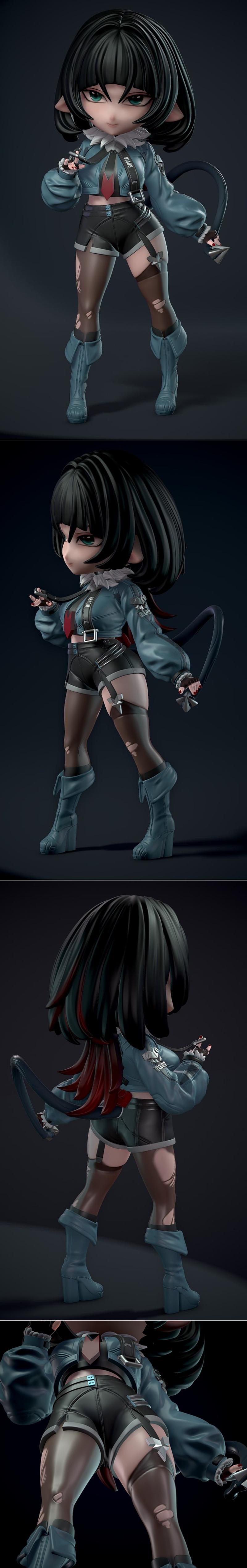 Sylviana sculpt 3D打印模型：Chibi Jane Doe|Sylviana sculpt – Chibi Jane Doe – 3D Print Model STL