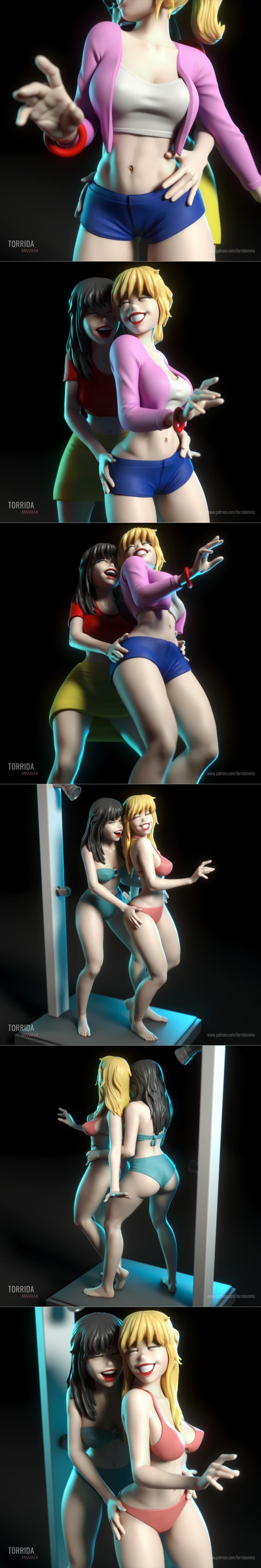 Torrida Minis 3D打印模型：贝蒂与薇薇安|Torrida Minis – Betty and Veronica – 3D Print Model STL