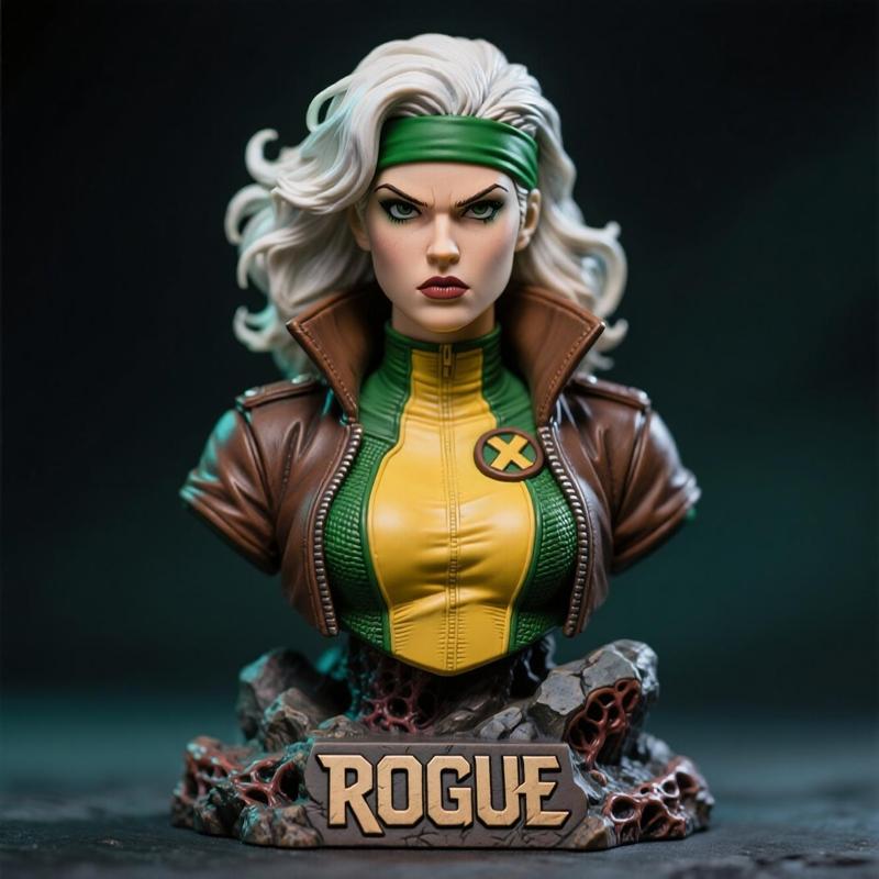 狂野叛逆——异种英雄雕像 3D打印模型|Rogue Bust – Mutant Heroine Statue – 3D Print Model STL