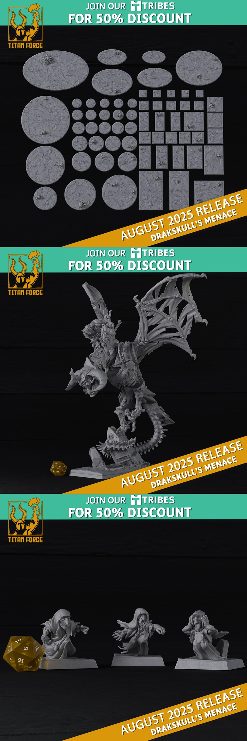钛 Forge迷你模型—《德拉克 Skull之威胁》3D打印模型|Titan Forge Miniatures – Drakskull’s Menace August 2025 – 3D Print Model STL
