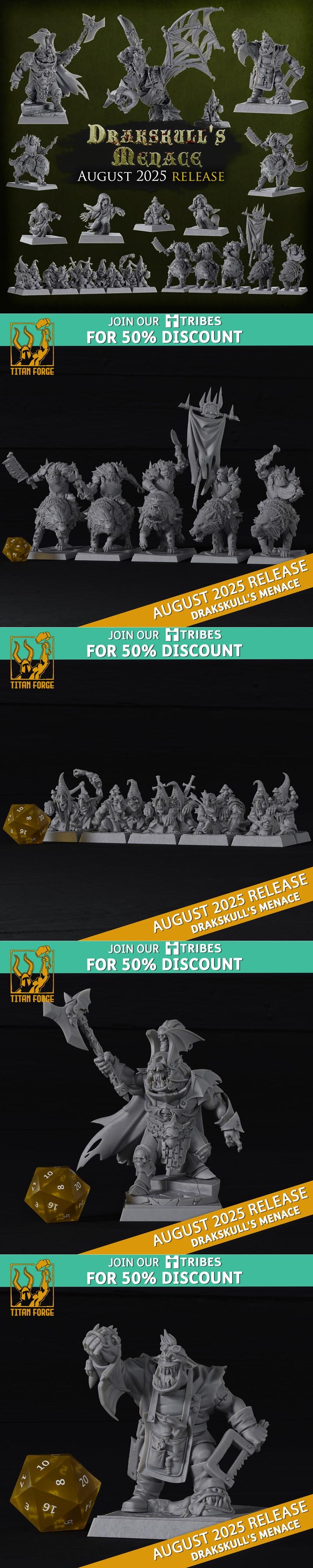 钛 Forge迷你模型—《德拉克 Skull之威胁》3D打印模型|Titan Forge Miniatures – Drakskull’s Menace August 2025 – 3D Print Model STL