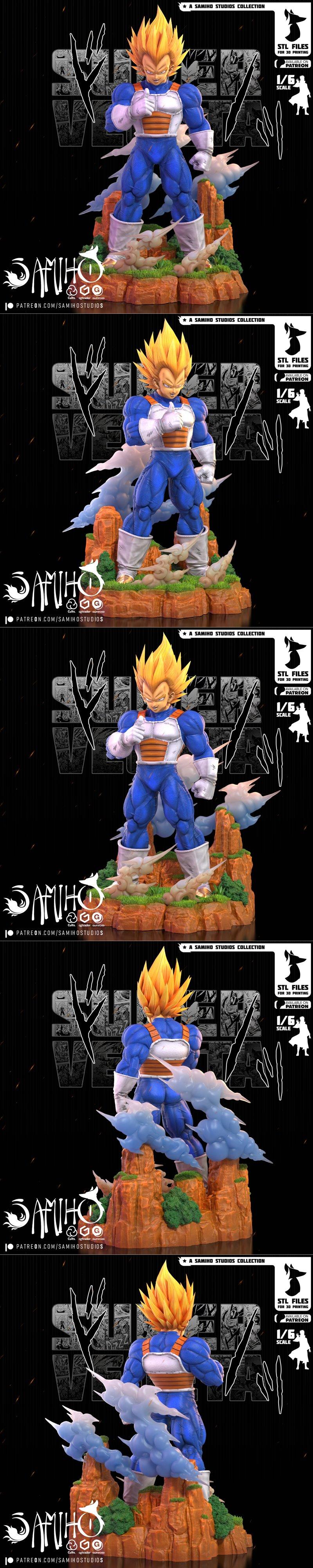 萨姆霍工作室 - 超级赛亚人 - 3D打印模型|Samiho Studios – Super Vegeta – 3D Print Model STL
