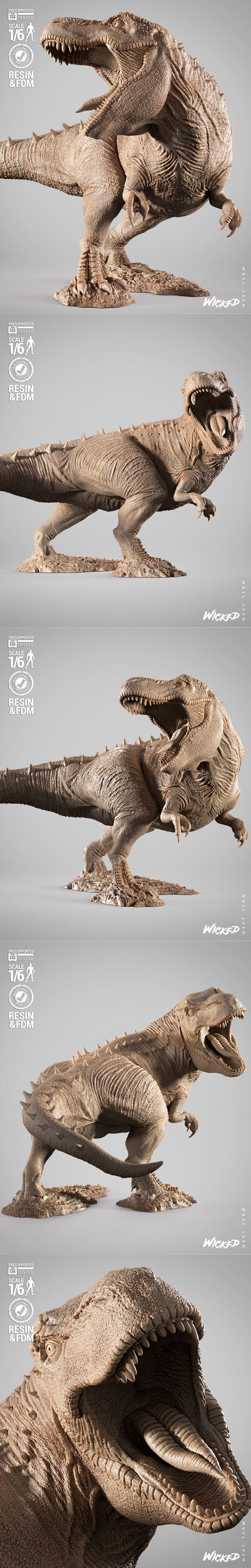 WICKED泰坦龙3D打印模型|WICKED – T-Rex Sculpture – 3D Print Model STL
