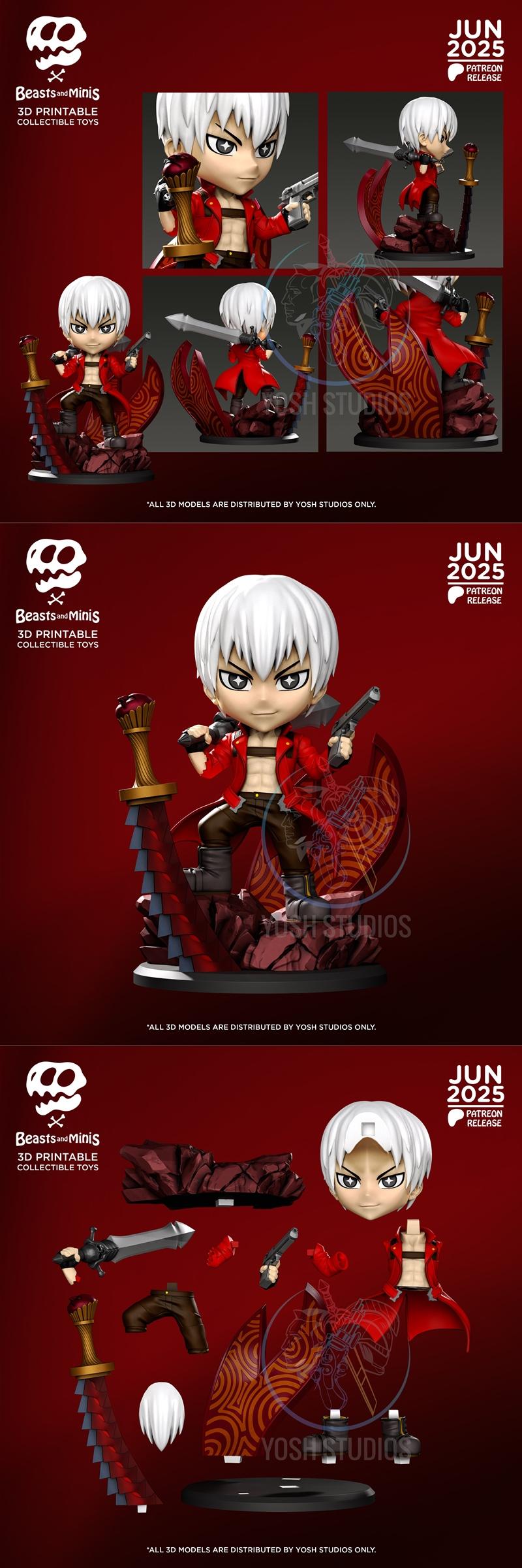 DMC迷你模型 3D打印 可打印角色|Dante DMC Mini – 3D Print Model STL