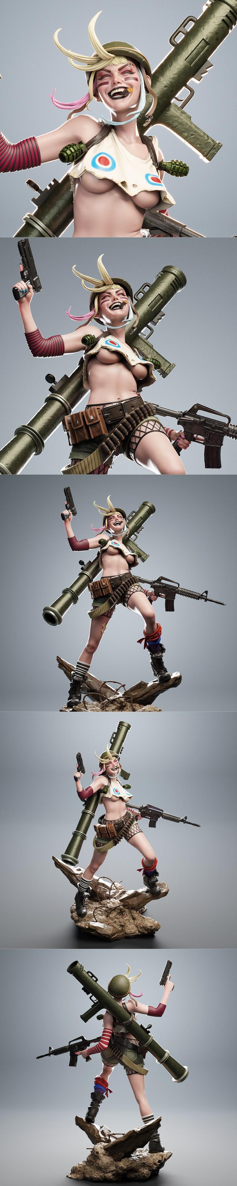 CA 3D Studios - 坦克少女 - 3D打印模型|CA 3D Studios – Tank Girl – 3D Print Model STL