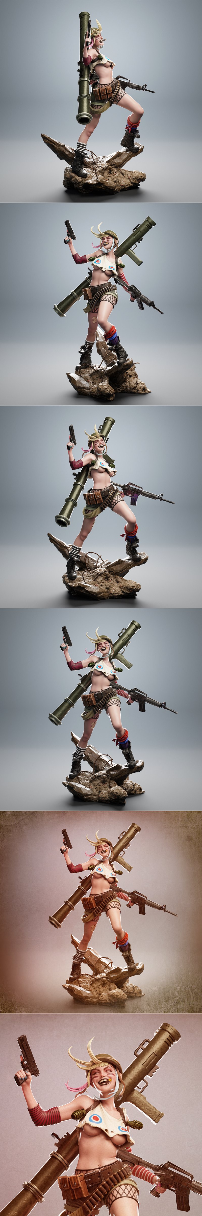 CA 3D Studios - 坦克少女 - 3D打印模型|CA 3D Studios – Tank Girl – 3D Print Model STL