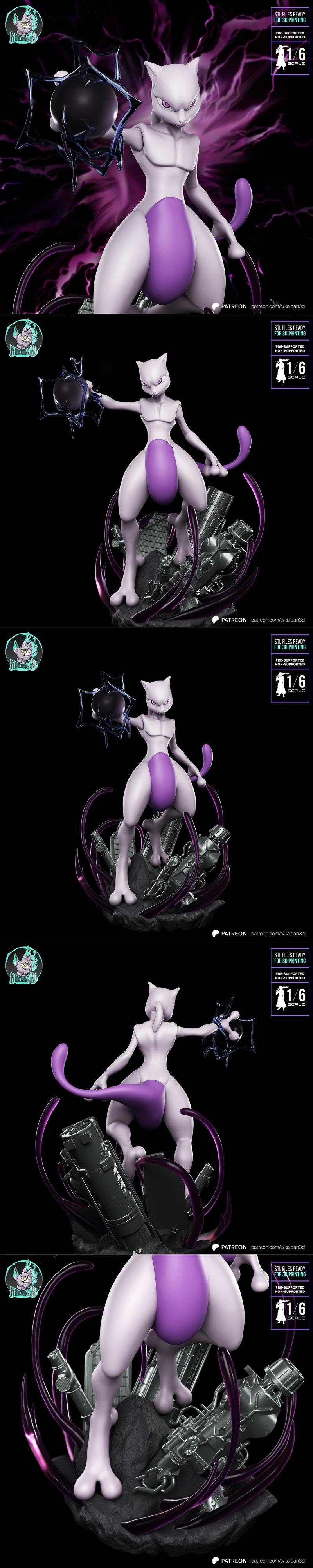 凯达恩 - 梦妖 - 3D打印模型|Kaidan – Mewtwo – 3D Print Model STL