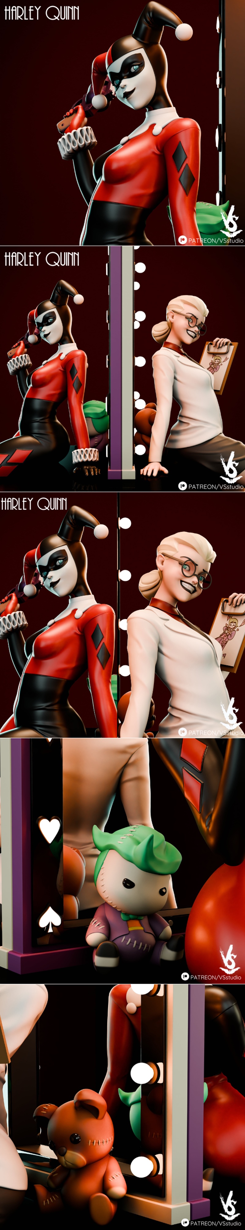 VS3D – 乐高迪奥拉模型 – 赫莉奎妮|VS3D – Tas Harley Quinn Diorama – 3D Print Model STL