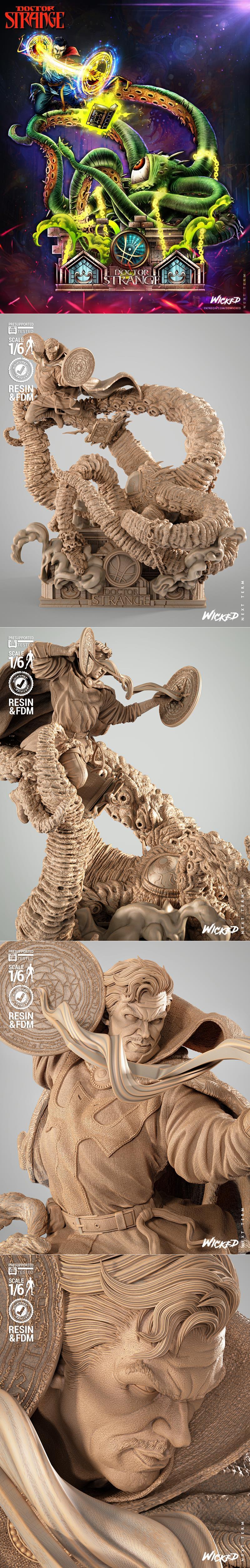 奇异博士与古神舒玛戈 3D打印模型|WICKED – Dr Strange & Shuma Gorat Diorama – 3D Print Model STL